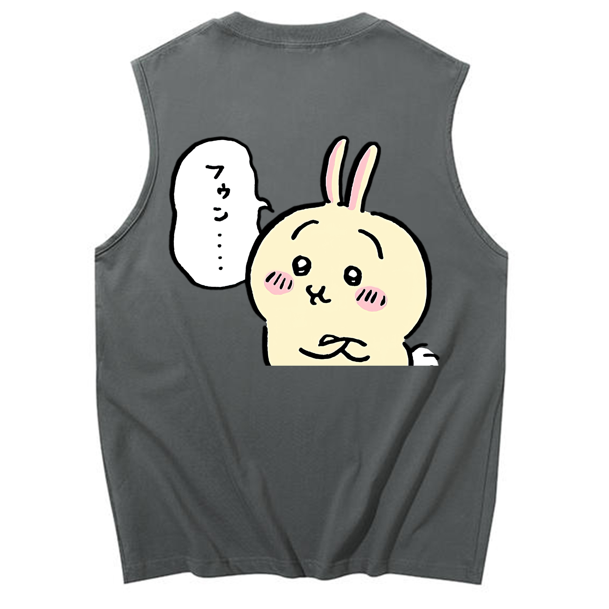 （画像用） ちいかわ うさぎ Chii-kawa usagi コットン100％タンクトップ（背面プリント）